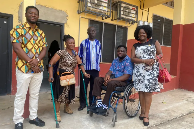 Eyram Bashan with fellow disability advocates.