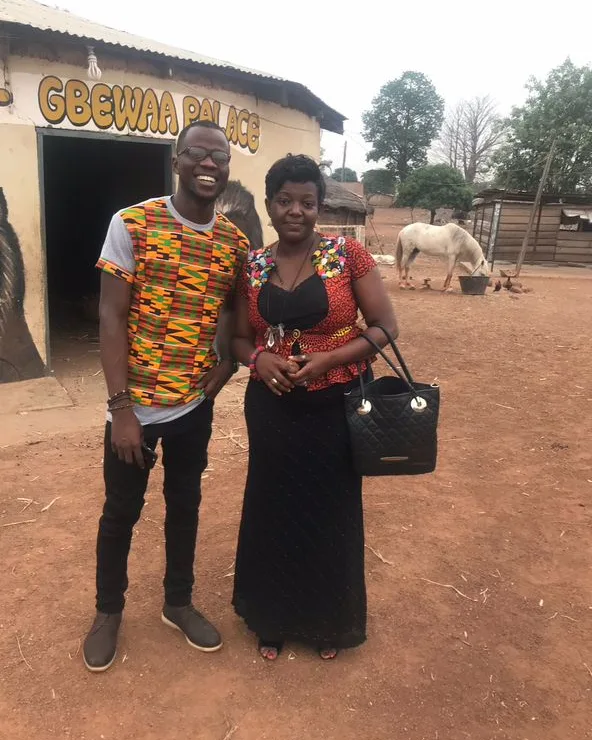 Eyram Bashan on a community visit at Gbewaa Palace.